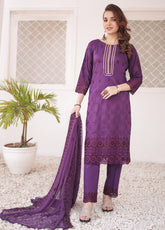 Khoobsurat By MTF Chikankari Lawn 3 Piece Unstitched Suit MTF24KCLV3 D-06